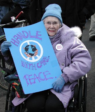 The nicest anti-war protestor there