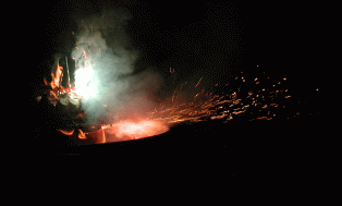 burning gingerbread house