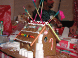 burning gingerbread house