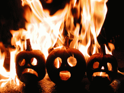 Flaming jack-o-lantern photo