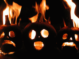 Flaming jack-o-lantern photo