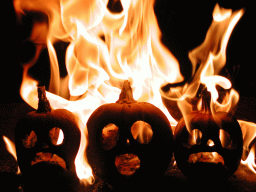 Flaming jack-o-lantern photo