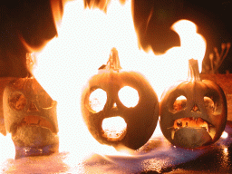 Flaming jack-o-lantern out-take photo