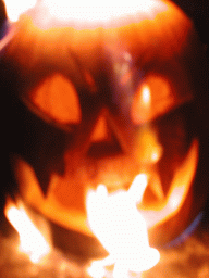 Flaming jack-o-lantern out-take photo